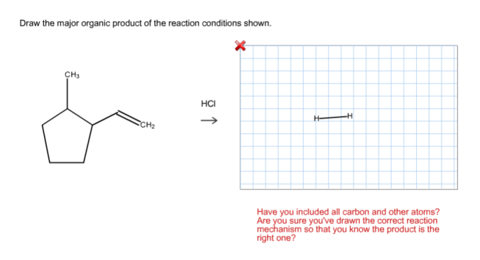 Draw the major organic product of the reaction conditions shown.